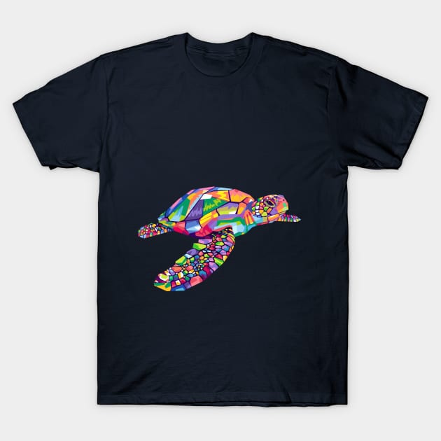 TURTLE POP ART T-Shirt by erikhermawann22